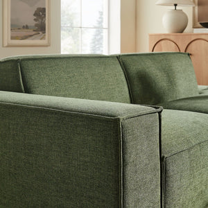 Modway Furniture Restore Modular Loveseat with Performance Upholstery French Piping and Pocket Coil Seating Foliage EEI-7425-FOL