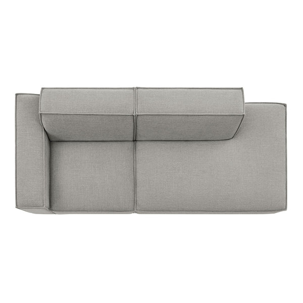 Modway Furniture Restore Modular Loveseat with Performance Upholstery French Piping and Pocket Coil Seating Pewter EEI-7425-PEW