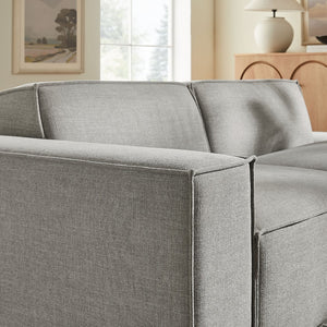 Modway Furniture Restore Modular Loveseat with Performance Upholstery French Piping and Pocket Coil Seating Pewter EEI-7425-PEW
