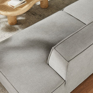 Modway Furniture Restore Modular Loveseat with Performance Upholstery French Piping and Pocket Coil Seating Pewter EEI-7425-PEW