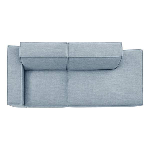 Modway Furniture Restore Modular Loveseat with Performance Upholstery French Piping and Pocket Coil Seating Sky EEI-7425-SKY