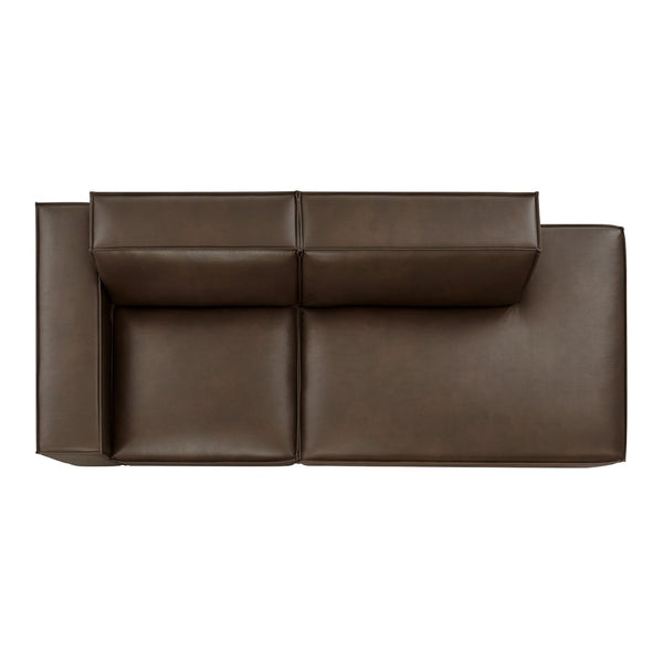 Modway Furniture Restore Modular Vegan Leather Loveseat with Piped Cushions for Modern Living Spaces Espresso EEI-7426-ESP