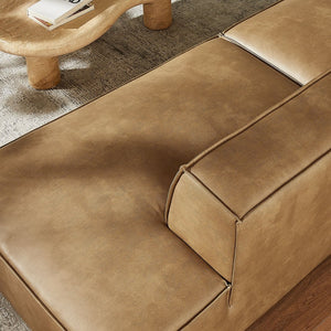 Modway Furniture Restore Modular Vegan Leather Loveseat with Piped Cushions for Modern Living Spaces Toast EEI-7426-TST