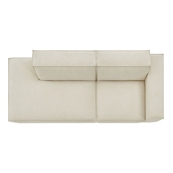 Modway Furniture Restore Modular Loveseat with Chaise Piped Cushions and Stain Resistant Fabric Seating Ecru EEI-7427-ECR