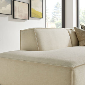 Modway Furniture Restore Modular Loveseat with Chaise Piped Cushions and Stain Resistant Fabric Seating Ecru EEI-7427-ECR
