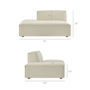 Modway Furniture Restore Modular Loveseat with Chaise Piped Cushions and Stain Resistant Fabric Seating Ecru EEI-7427-ECR