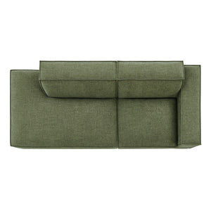 Modway Furniture Restore Modular Loveseat with Chaise Piped Cushions and Stain Resistant Fabric Seating Foliage EEI-7427-FOL