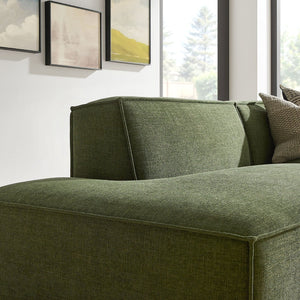 Modway Furniture Restore Modular Loveseat with Chaise Piped Cushions and Stain Resistant Fabric Seating Foliage EEI-7427-FOL