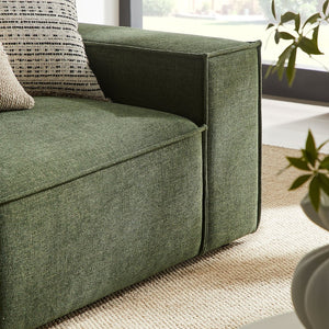 Modway Furniture Restore Modular Loveseat with Chaise Piped Cushions and Stain Resistant Fabric Seating Foliage EEI-7427-FOL