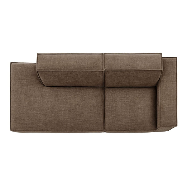 Modway Furniture Restore Modular Loveseat with Chaise Piped Cushions and Stain Resistant Fabric Seating Mocha EEI-7427-MOC