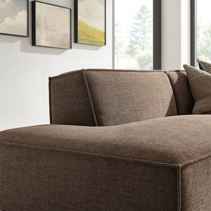 Modway Furniture Restore Modular Loveseat with Chaise Piped Cushions and Stain Resistant Fabric Seating Mocha EEI-7427-MOC