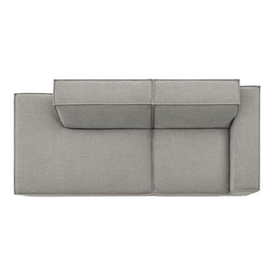 Modway Furniture Restore Modular Loveseat with Chaise Piped Cushions and Stain Resistant Fabric Seating Pewter EEI-7427-PEW