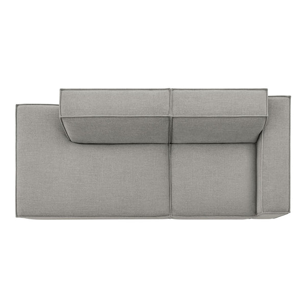 Modway Furniture Restore Modular Loveseat with Chaise Piped Cushions and Stain Resistant Fabric Seating Pewter EEI-7427-PEW