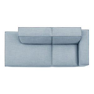 Modway Furniture Restore Modular Loveseat with Chaise Piped Cushions and Stain Resistant Fabric Seating Sky EEI-7427-SKY