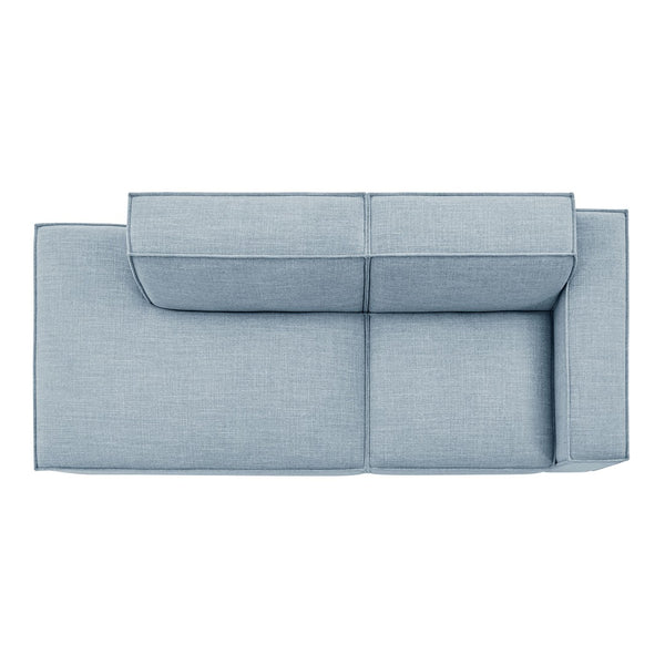 Modway Furniture Restore Modular Loveseat with Chaise Piped Cushions and Stain Resistant Fabric Seating Sky EEI-7427-SKY