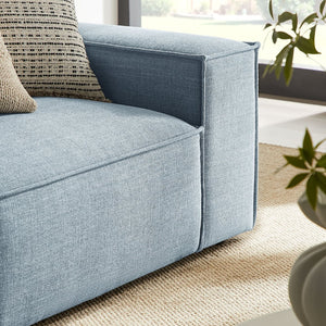 Modway Furniture Restore Modular Loveseat with Chaise Piped Cushions and Stain Resistant Fabric Seating Sky EEI-7427-SKY