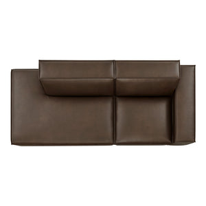 Modway Furniture Restore Modway 2 Piece Vegan Leather Modular Loveseat with French Piping for Living Rooms Espresso EEI-7428-ESP