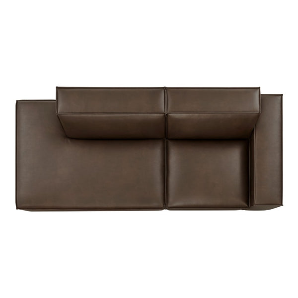Modway Furniture Restore Modway 2 Piece Vegan Leather Modular Loveseat with French Piping for Living Rooms Espresso EEI-7428-ESP