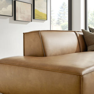 Modway Furniture Restore Modway 2 Piece Vegan Leather Modular Loveseat with French Piping for Living Rooms Toast EEI-7428-TST