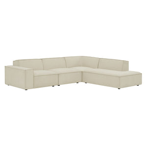 Modway Furniture Restore Modular L-shaped Sectional Sofa with Stain-resistant Fabric and French Piping Ecru EEI-7429-ECR