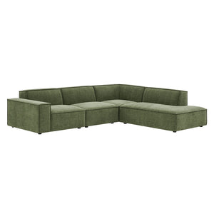 Modway Furniture Restore Modular L-shaped Sectional Sofa with Stain-resistant Fabric and French Piping Foliage EEI-7429-FOL