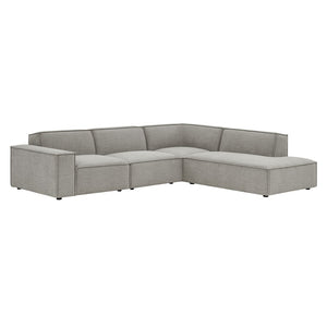 Modway Furniture Restore Modular L-shaped Sectional Sofa with Stain-resistant Fabric and French Piping Pewter EEI-7429-PEW