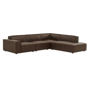 Modway Furniture Restore Modway Vegan Leather Modular Sectional with French Piping for Living Rooms Espresso EEI-7430-ESP