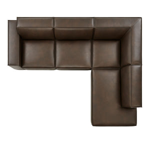 Modway Furniture Restore Modway Vegan Leather Modular Sectional with French Piping for Living Rooms Espresso EEI-7430-ESP