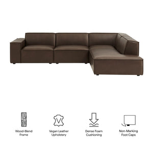 Modway Furniture Restore Modway Vegan Leather Modular Sectional with French Piping for Living Rooms Espresso EEI-7430-ESP