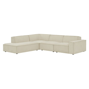 Modway Furniture Restore Modular L-shaped Sectional with Stain-repellent Fabric and Pocket Coil Seating Ecru EEI-7431-ECR