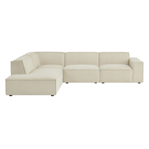 Modway Furniture Restore Modular L-shaped Sectional with Stain-repellent Fabric and Pocket Coil Seating Ecru EEI-7431-ECR