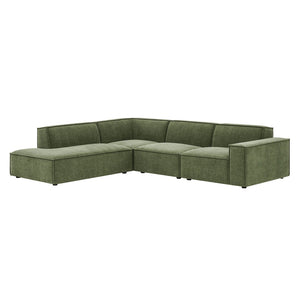 Modway Furniture Restore Modular L-shaped Sectional with Stain-repellent Fabric and Pocket Coil Seating Foliage EEI-7431-FOL