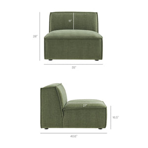 Modway Furniture Restore Modular L-shaped Sectional with Stain-repellent Fabric and Pocket Coil Seating Foliage EEI-7431-FOL