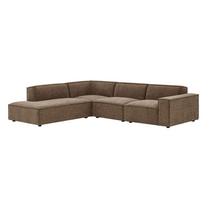 Modway Furniture Restore Modular L-shaped Sectional with Stain-repellent Fabric and Pocket Coil Seating Mocha EEI-7431-MOC