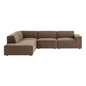 Modway Furniture Restore Modular L-shaped Sectional with Stain-repellent Fabric and Pocket Coil Seating Mocha EEI-7431-MOC