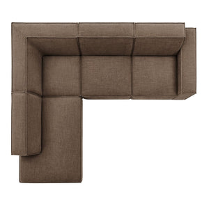Modway Furniture Restore Modular L-shaped Sectional with Stain-repellent Fabric and Pocket Coil Seating Mocha EEI-7431-MOC