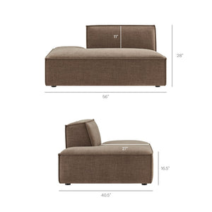 Modway Furniture Restore Modular L-shaped Sectional with Stain-repellent Fabric and Pocket Coil Seating Mocha EEI-7431-MOC