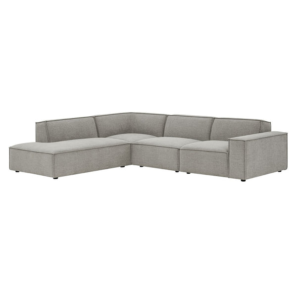 Modway Furniture Restore Modular L-shaped Sectional with Stain-repellent Fabric and Pocket Coil Seating Pewter EEI-7431-PEW