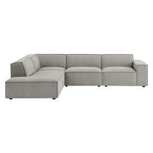 Modway Furniture Restore Modular L-shaped Sectional with Stain-repellent Fabric and Pocket Coil Seating Pewter EEI-7431-PEW