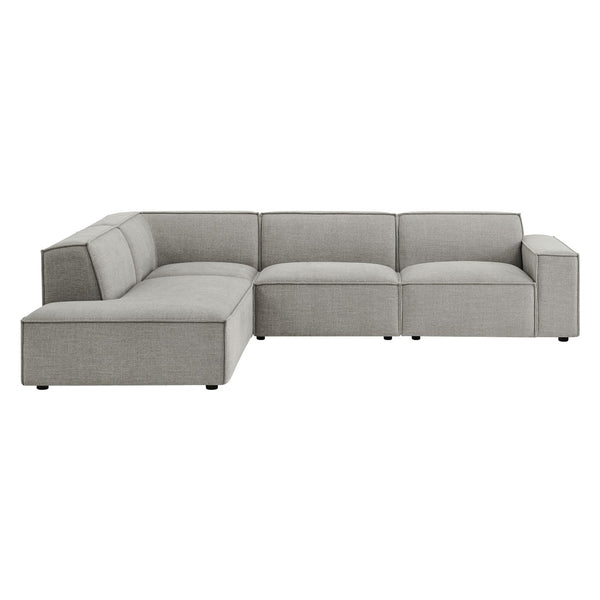 Modway Furniture Restore Modular L-shaped Sectional with Stain-repellent Fabric and Pocket Coil Seating Pewter EEI-7431-PEW