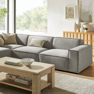 Modway Furniture Restore Modular L-shaped Sectional with Stain-repellent Fabric and Pocket Coil Seating Pewter EEI-7431-PEW
