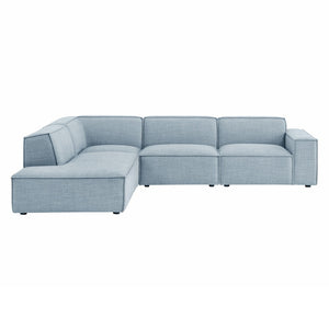 Modway Furniture Restore Modular L-shaped Sectional with Stain-repellent Fabric and Pocket Coil Seating Sky EEI-7431-SKY