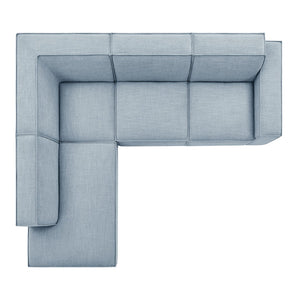 Modway Furniture Restore Modular L-shaped Sectional with Stain-repellent Fabric and Pocket Coil Seating Sky EEI-7431-SKY