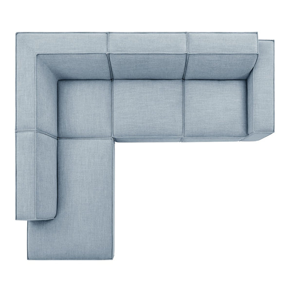Modway Furniture Restore Modular L-shaped Sectional with Stain-repellent Fabric and Pocket Coil Seating Sky EEI-7431-SKY