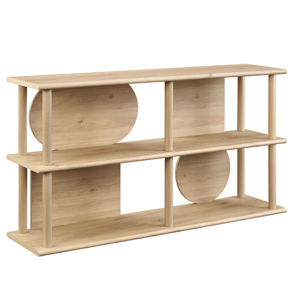 Modway Furniture Zadie 55-Inch Console Table - Modern Geometric Design, Open Shelving & Stylish Light Oak Finish EEI-7433-LOA