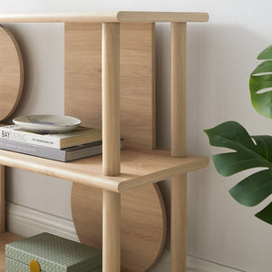 Modway Furniture Zadie 55-Inch Console Table - Modern Geometric Design, Open Shelving & Stylish Light Oak Finish EEI-7433-LOA