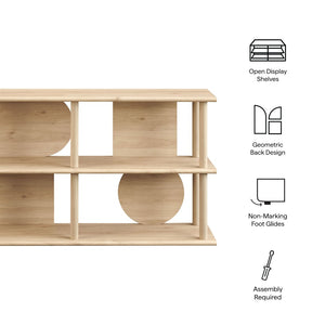 Modway Furniture Zadie 55-Inch Console Table - Modern Geometric Design, Open Shelving & Stylish Light Oak Finish EEI-7433-LOA