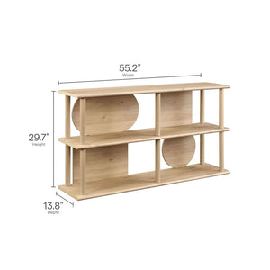 Modway Furniture Zadie 55-Inch Console Table - Modern Geometric Design, Open Shelving & Stylish Light Oak Finish EEI-7433-LOA