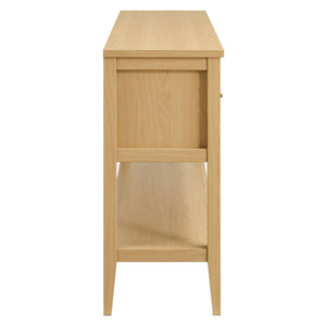 Modway Furniture Soma 62 Inch Rattan Console Table - Stylish Storage Solution for Entryways and Compact Spaces Oak EEI-7435-OAK