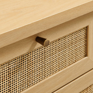 Modway Furniture Soma 62 Inch Rattan Console Table - Stylish Storage Solution for Entryways and Compact Spaces Oak EEI-7435-OAK